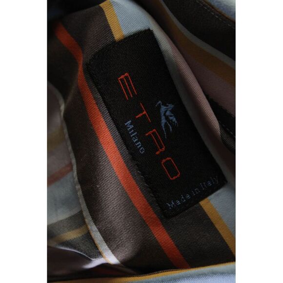 Etro Mens Pink Multicolor Striped Long Sleeve Button Down Dress Shirt Size 42 - Picture 4 of 5